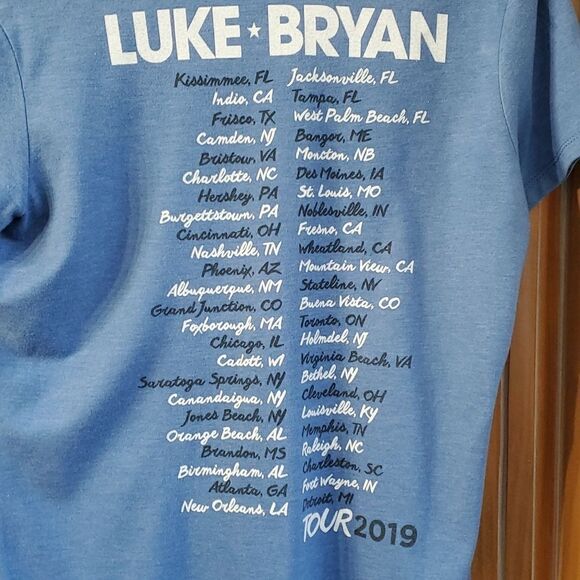 LUKE BEYAN 2019 TOUR BLUE TEE SHIRT. SIZE MEDIUM. good used condition. - Picture 4 of 8